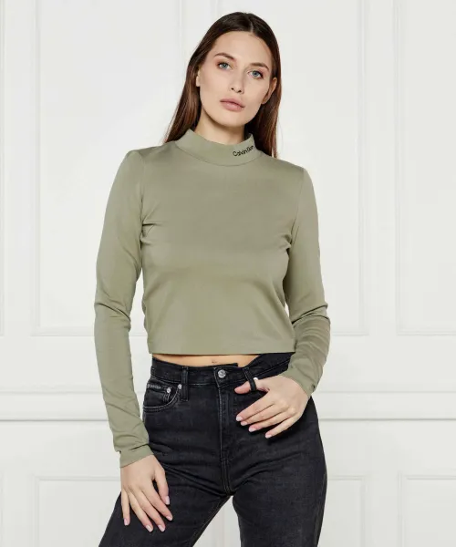 

Полуводолазка Cropped fit Calvin Klein Jeans, зеленый
