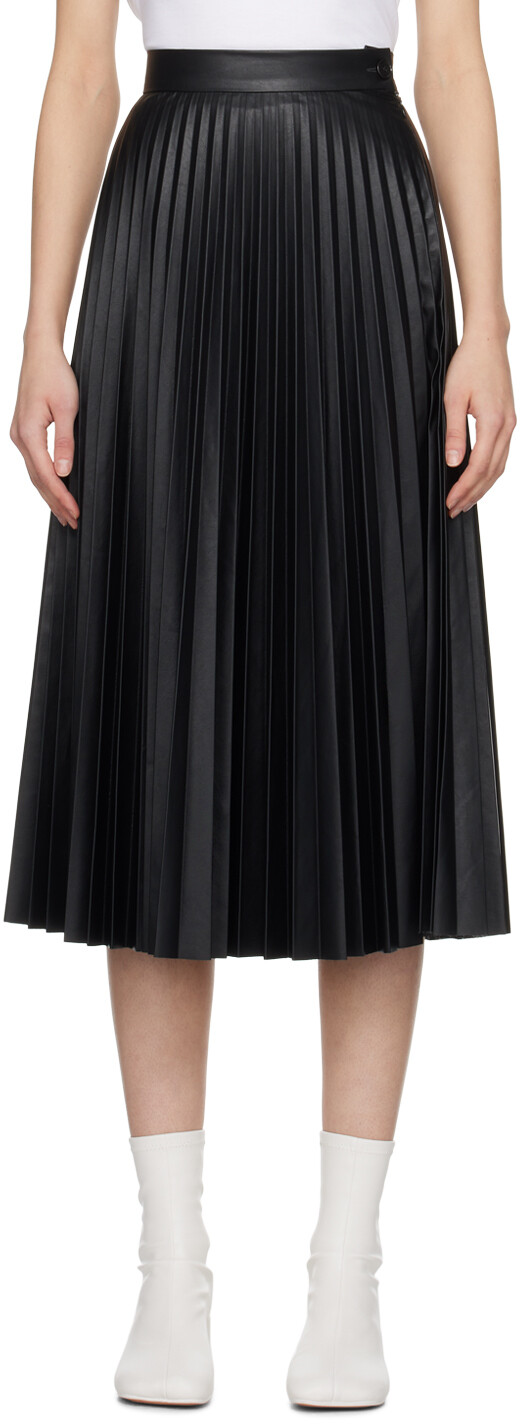 

Черная юбка-миди со складками Mm6 Maison Margiela, цвет Black