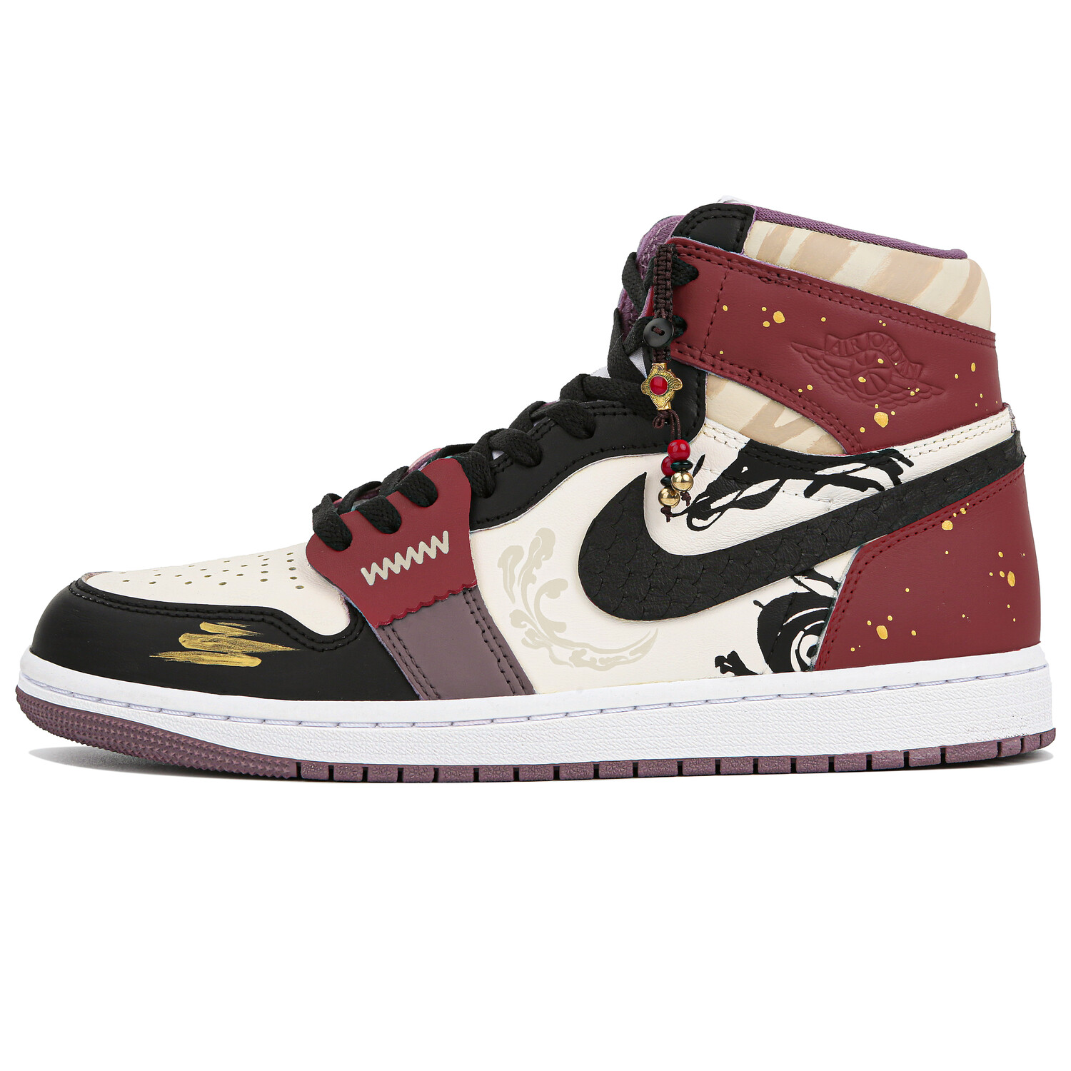 Кроссовки Air JORDAN 1 Vintage Basketball Shoes Women's High-Top Black Red — фото 2
