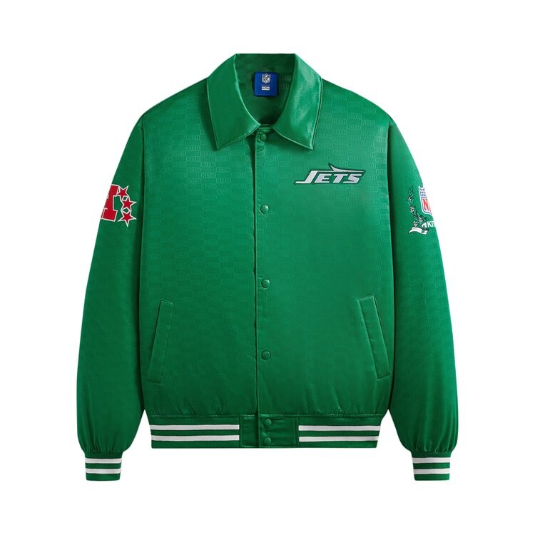 

Куртка Kith For the NFL: Jets Satin Bomber Jacket, цвет Luna
