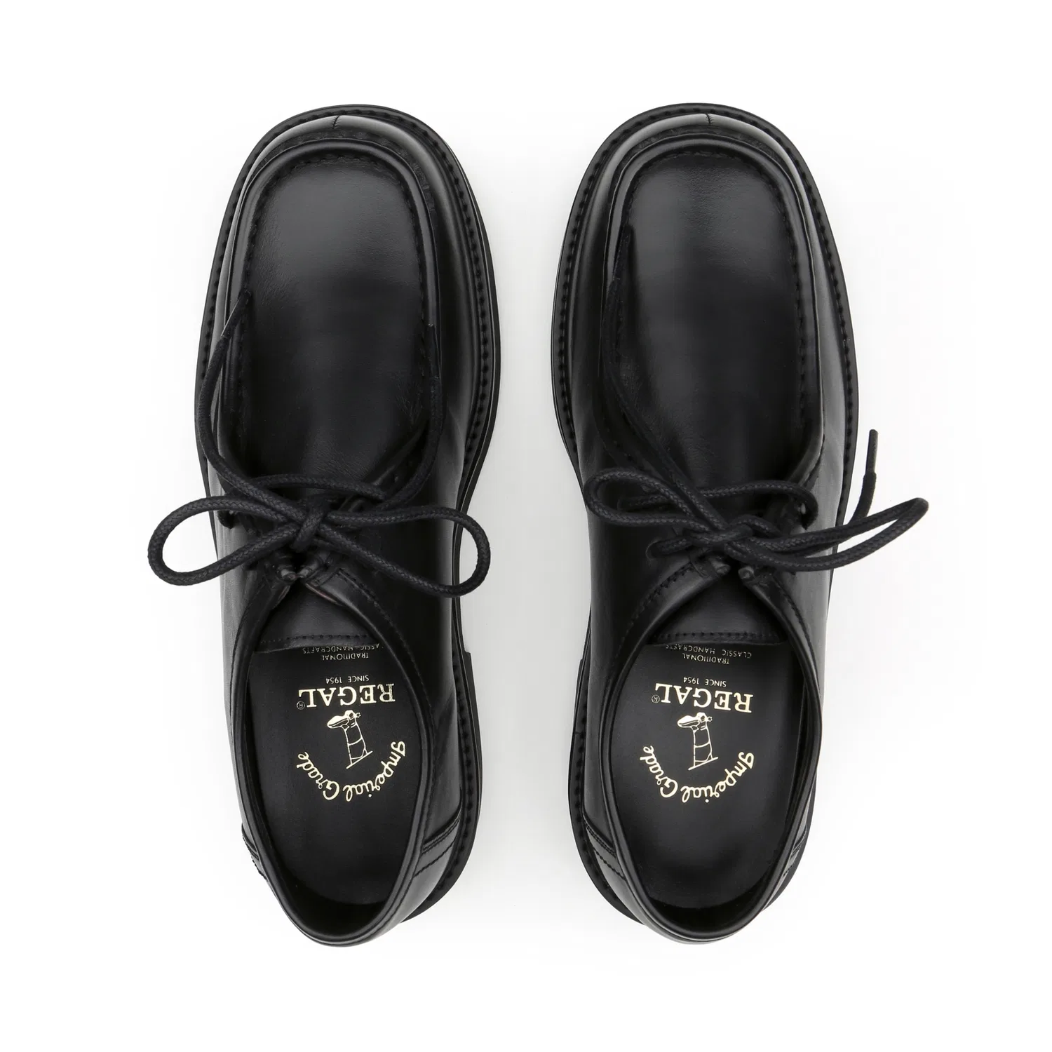 Мужские чёрные туфли Kumkang Regal Square Toe Wallabee — фото 4
