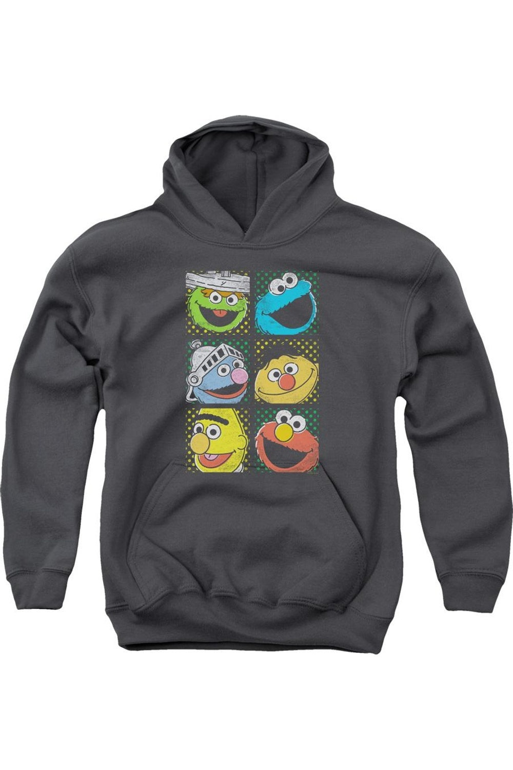 

Толстовка с капюшоном Sesame Street Group Squares для молодежи Gildan, Charcoal
