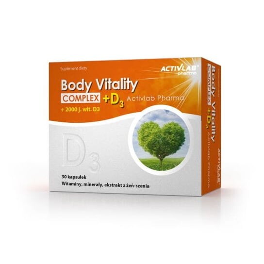 

ActivLab, Pharma Body Vitality Complex + D3 2000 МЕ, Добавка , 30 капсул