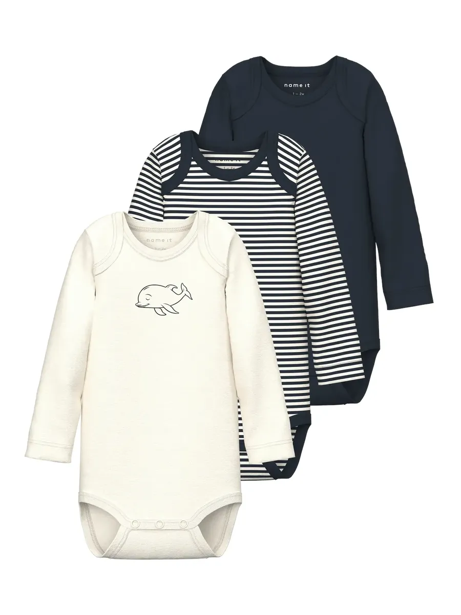 

Name It Боди "NBNBODY 3P LS Y/D CORE 2 NOOS", цвет Dark Sapphire