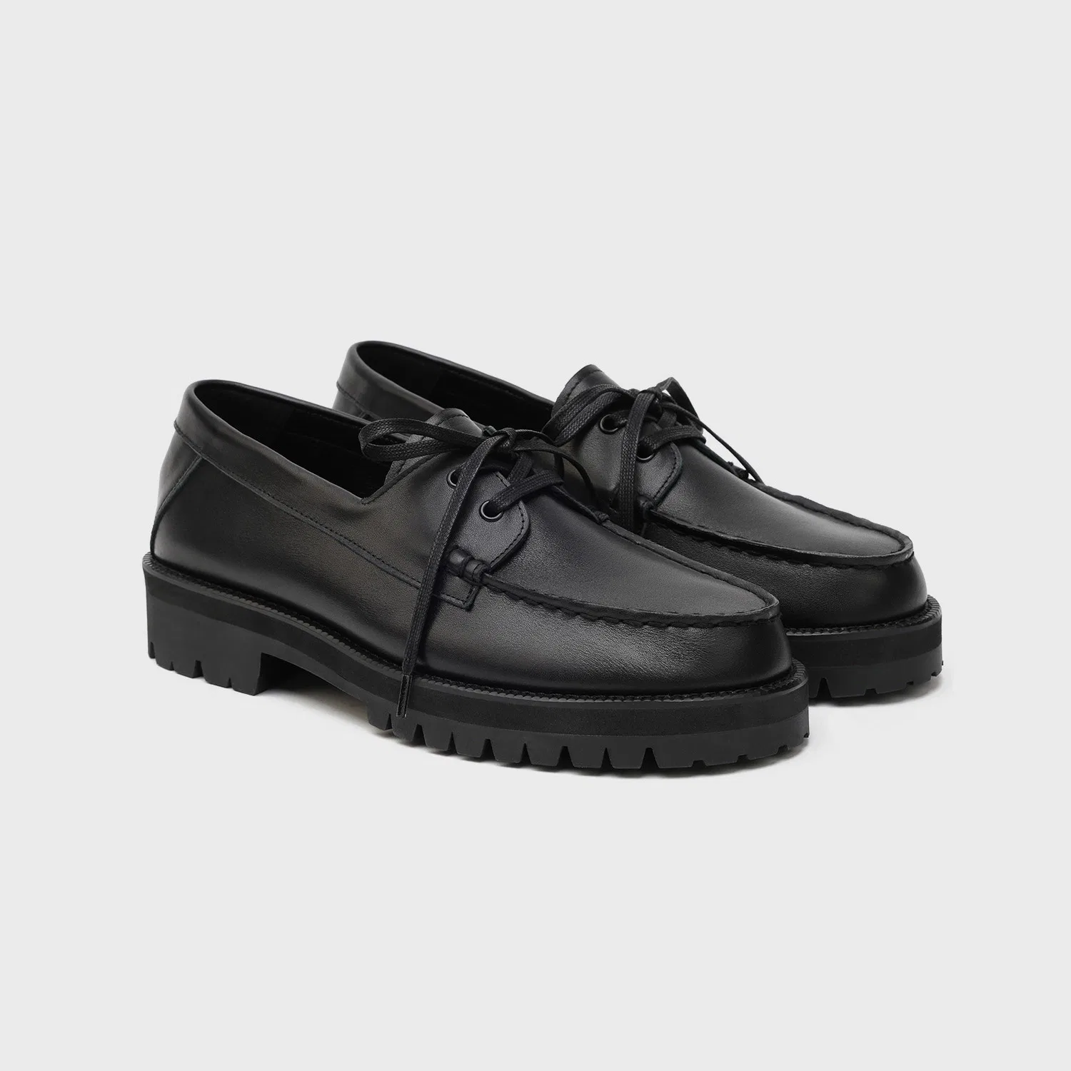 Мужские чёрные ботинки-топсайдеры Standard Casual Sole 5099 Kip Black от Firenze.A