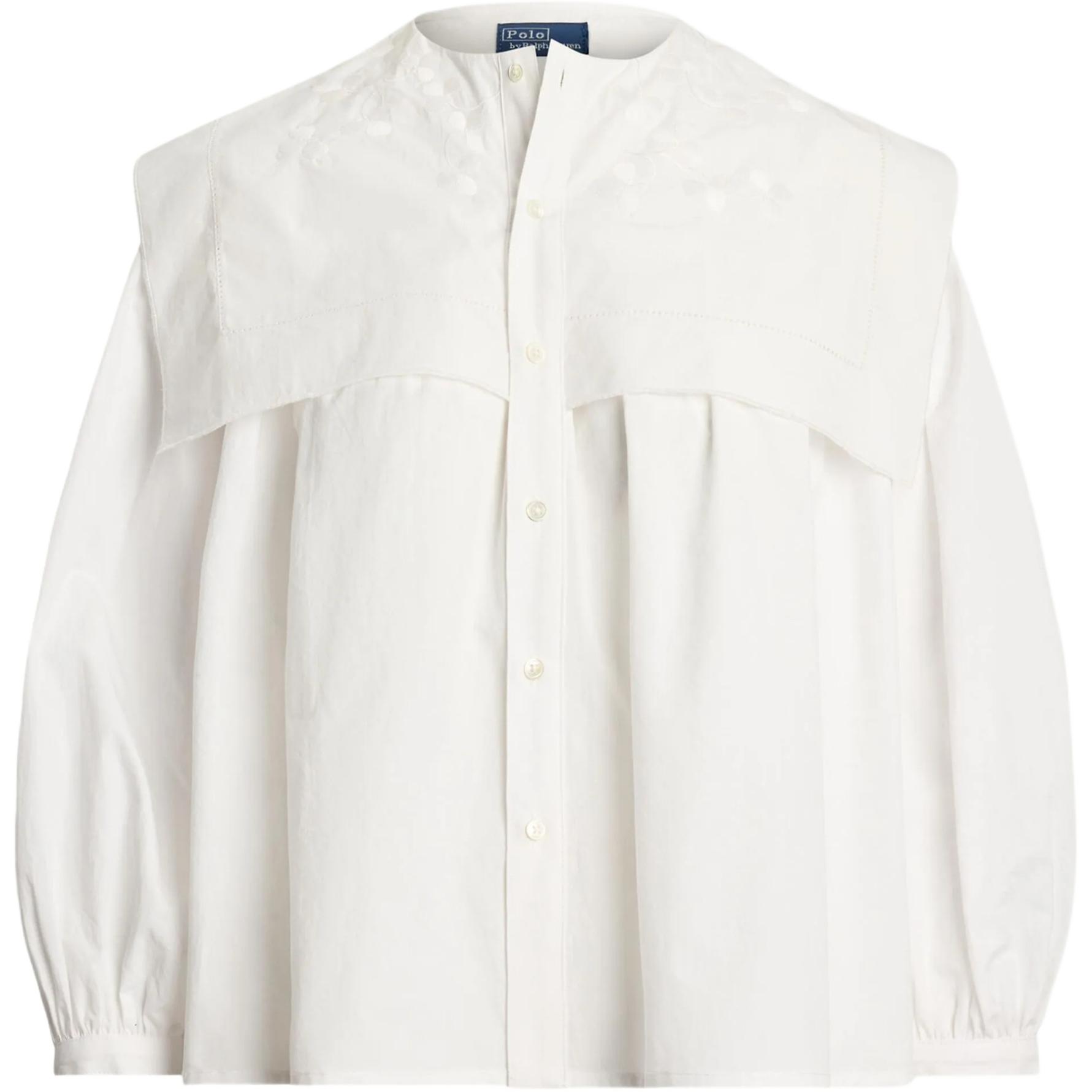 

Блузка с вышитой планкой Polo Ralph Lauren, белый