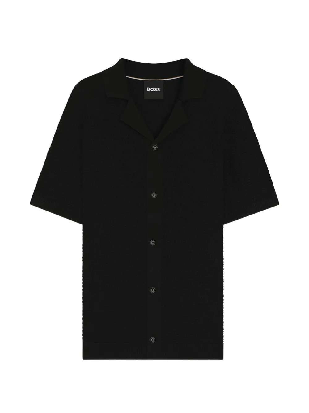 

Фактурная рубашка с короткими рукавами Boss, черный