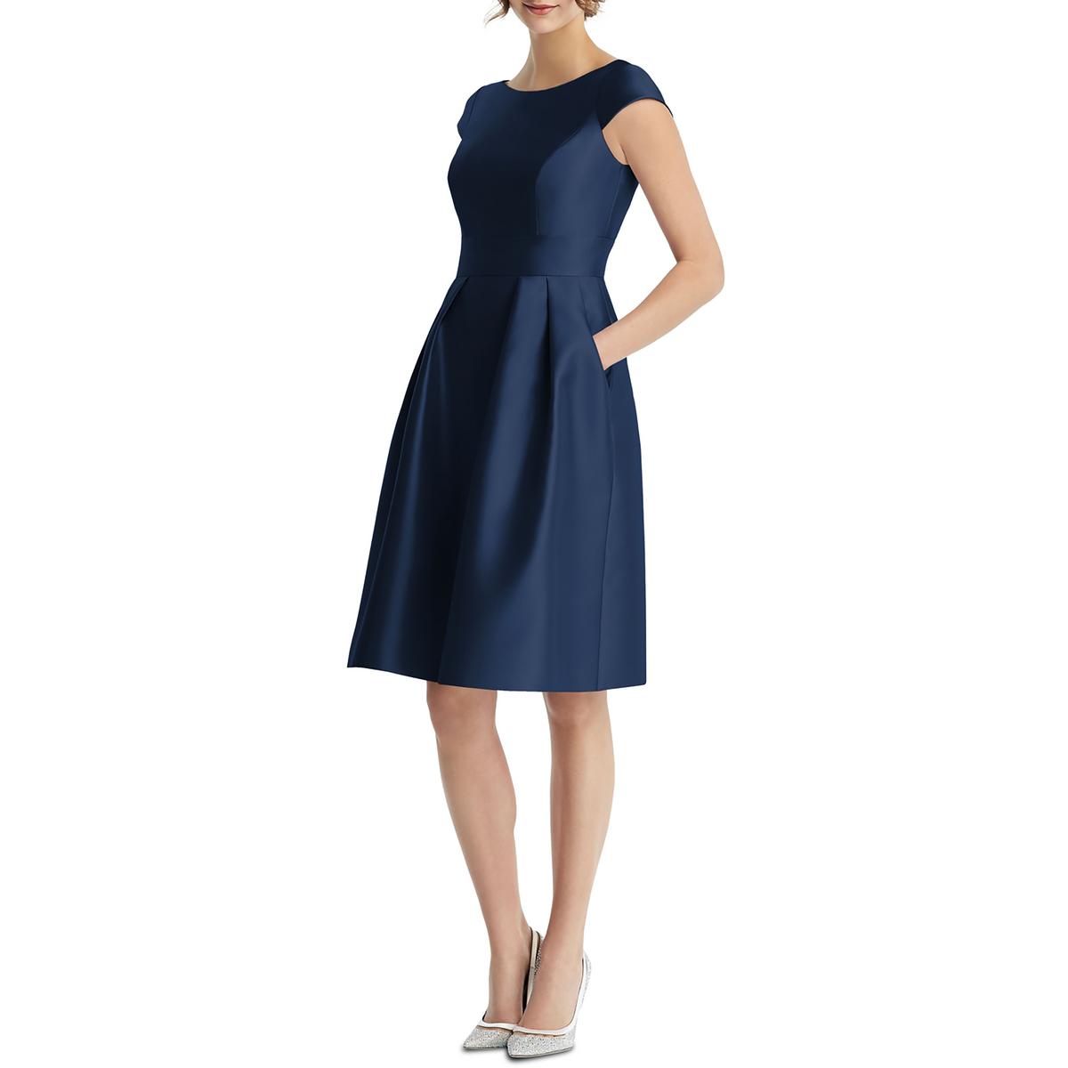 

Женское короткое платье с рукавами-крылышками и расклешенным кроем Alfred Sung, цвет midnight