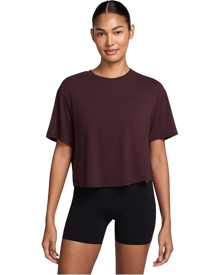 

Топ Nike One Relaxed Dri-fit Cropped Short-sleeve Top, цвет Burgundy Crush
