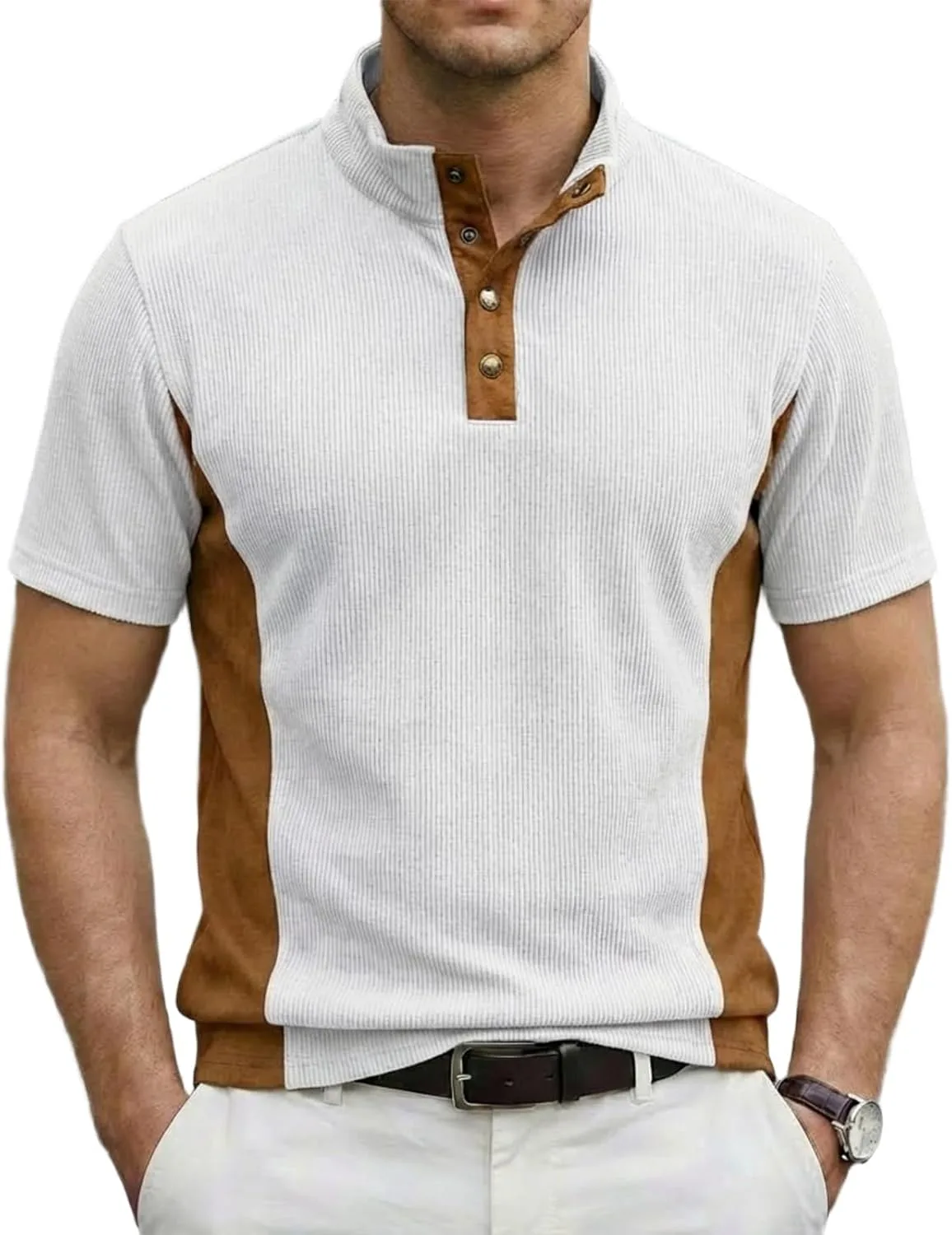 

Мужская повседневная футболка-поло с v-образным вырезом OAZKXCN