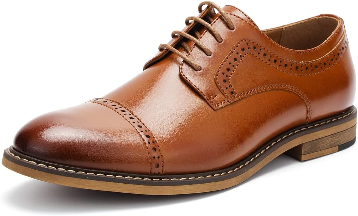 

Мужские оксфорды Temeshu со шнуровкой, повседневные классические деловые туфли DS08, коричневый