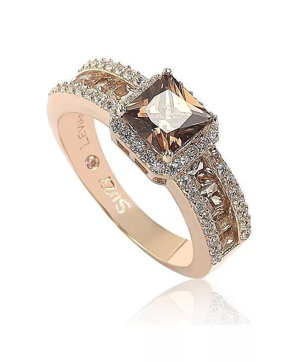 

Кольцо Suzy Levian из стерлингового серебра с кубическим цирконием в центре Suzy Levian New York, brown