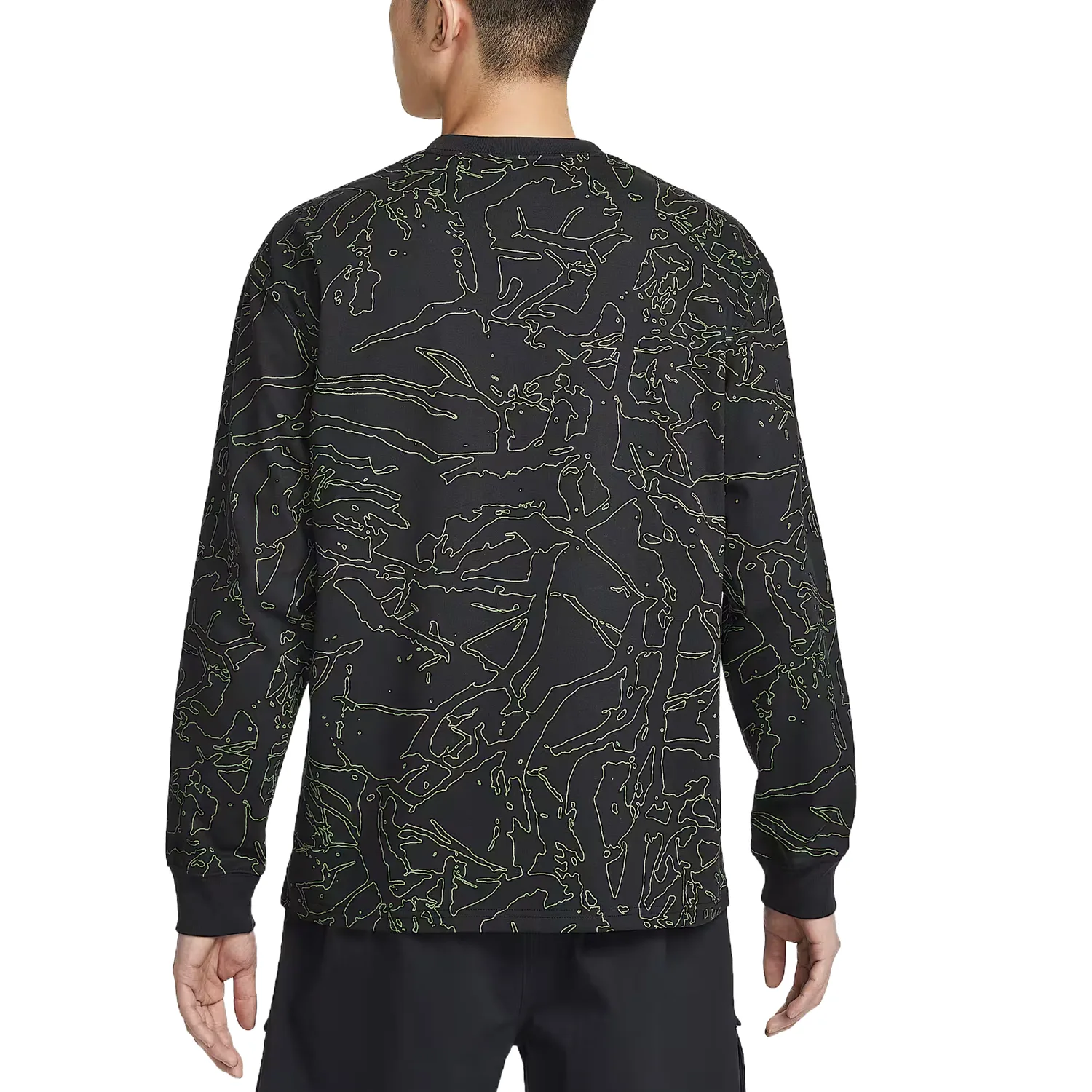 Nike Футболка Dri Fit мужская черная с круглым вырезом Moderate Straight Fit — фото 3
