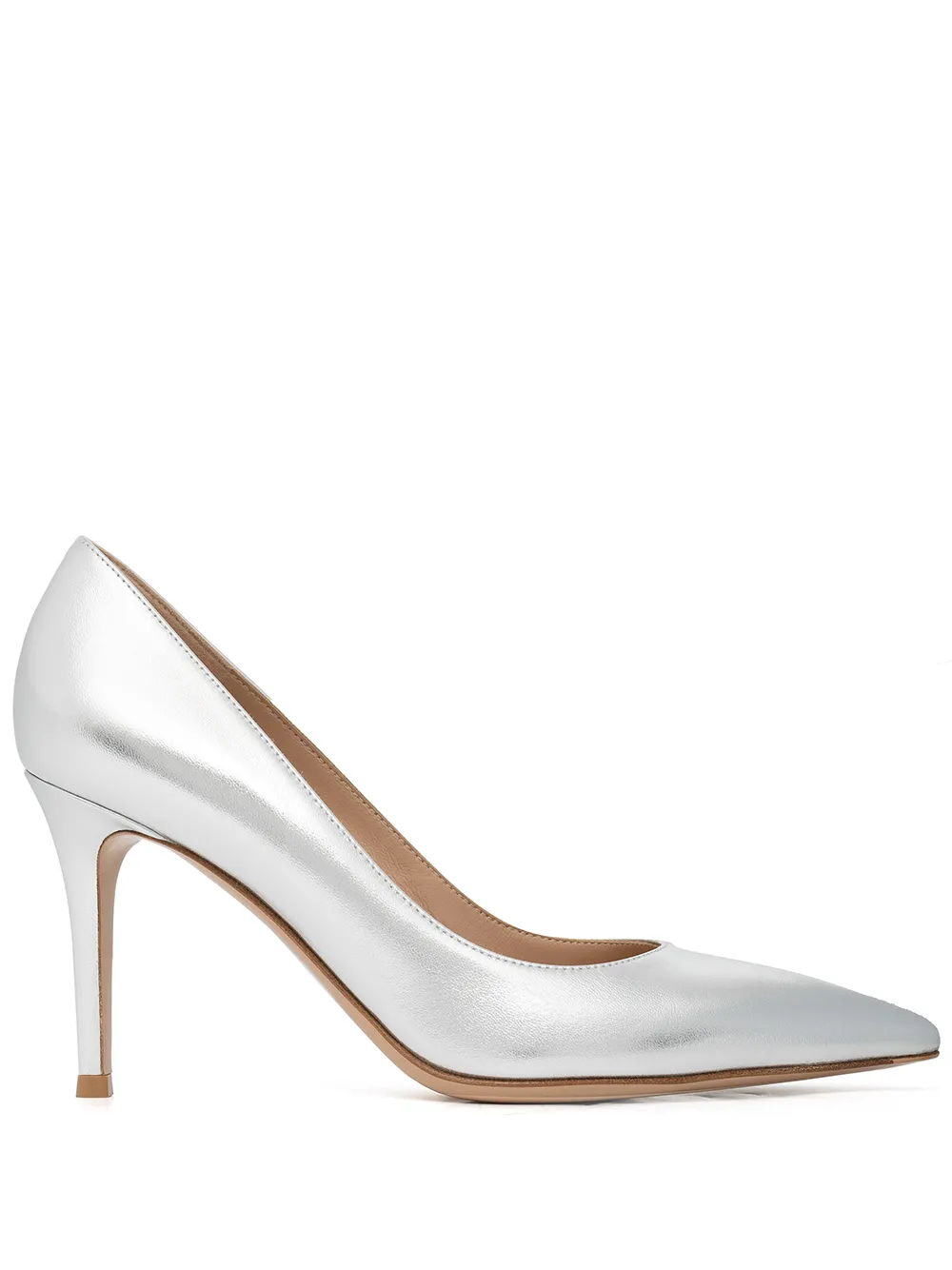 Туфли с эффектом металлик Gianvito Rossi, серебяный