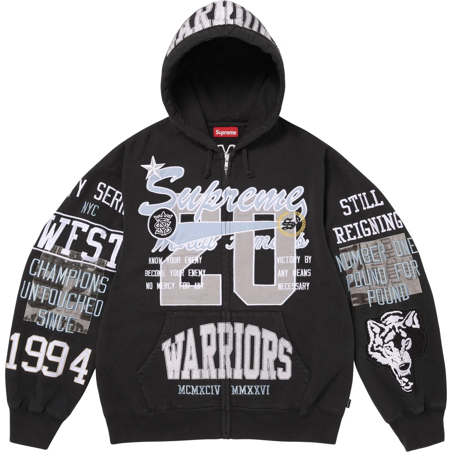 Худи Supreme с аппликацией Warriors