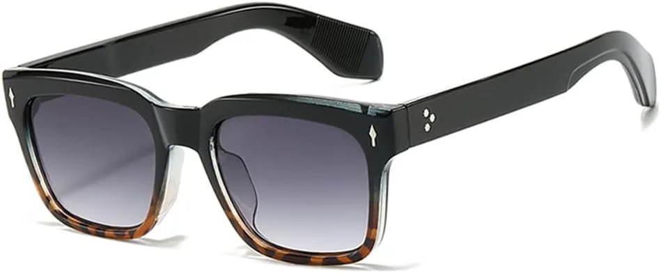 

Солнцезащитные очки Gradient для женщин в стиле панк с заклепками, мужские UV400, для занятий спортом на открытом воздухе и верховой езды UYPTK, Black Leopard Grey