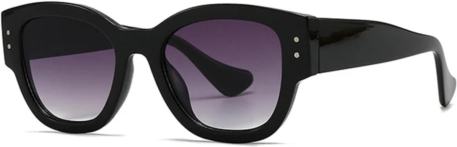 

Ретро солнцезащитные очки для женщин, модные, с заклепками, градиентные, с защитой от УФ-излучения UV400; мужские солнцезащитные очки в стиле панк TVTBBVV, Black Grey Gradient