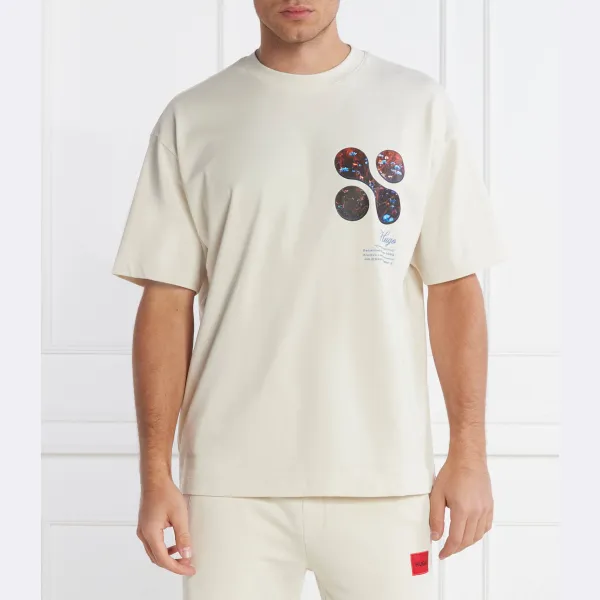 

Футболка дикино свободного кроя Hugo, бежевый