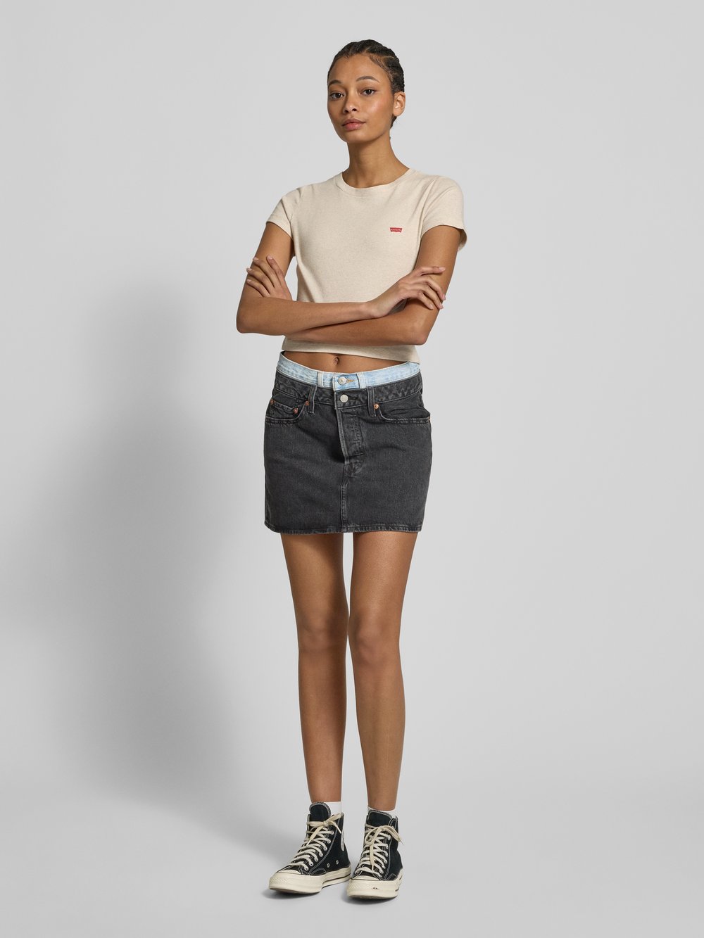 

Двухслойная джинсовая юбка Levi's, антрацит