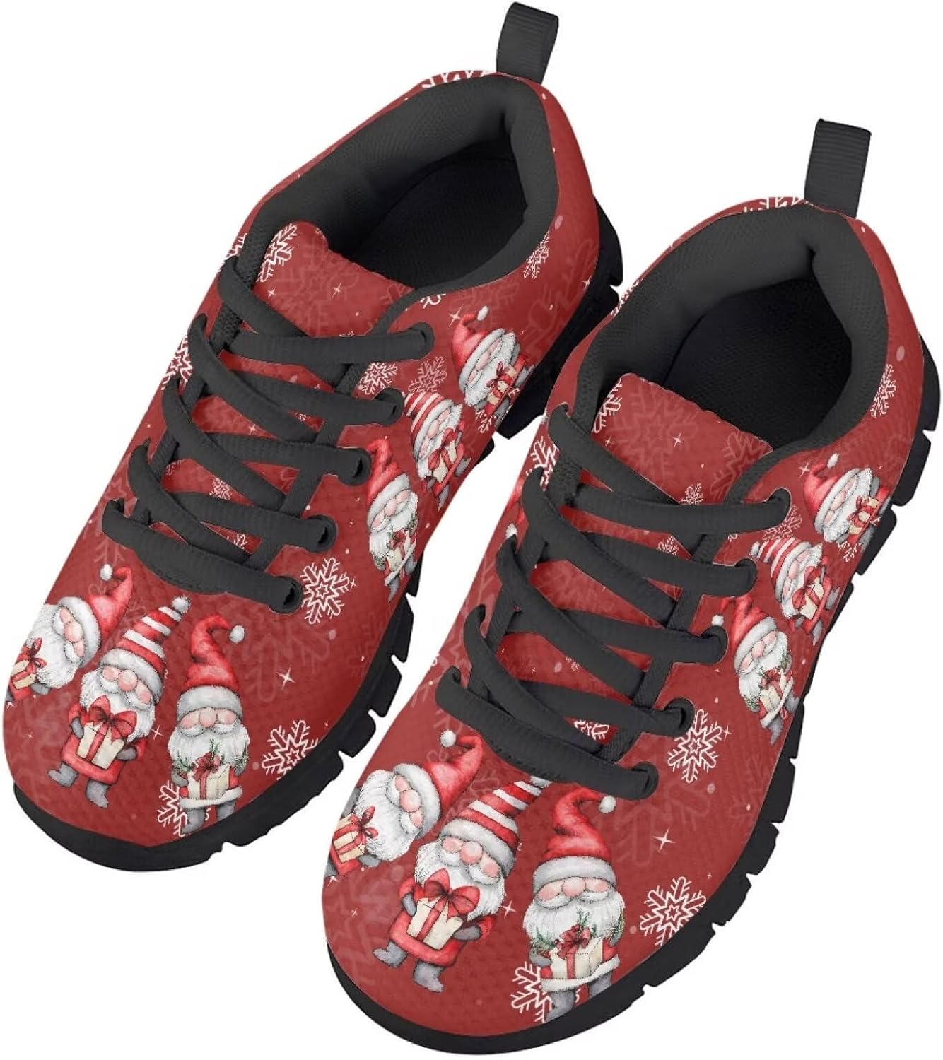 

Кроссовки с шнуровкой для бега и спорта, стильные теннисные кеды для мальчиков и девочек, легкие дышащие сетчатые туфли на Рождество, размеры для маленьких детей США 11-13, для больших детей 1-5, черная подошва Generic