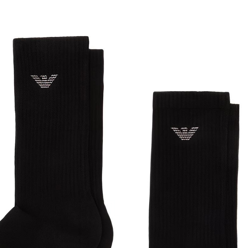 EMPORIO ARMANI SS25 носки Mid Calf мужские 3 пары Black — фото 4