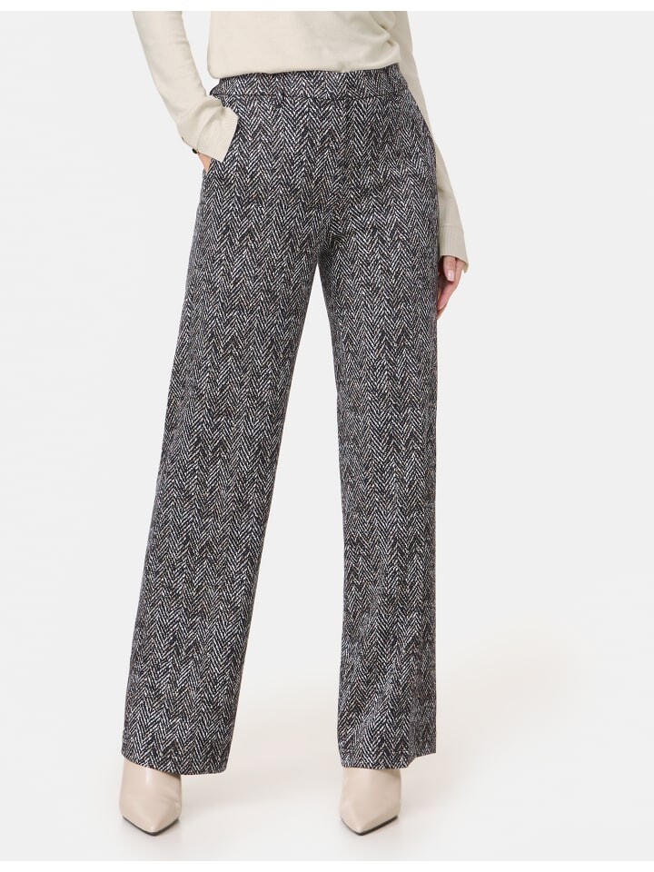 

Тканевые брюки Gerry Weber Hose Freizeit lang, цвет black/camel/grey jacquard