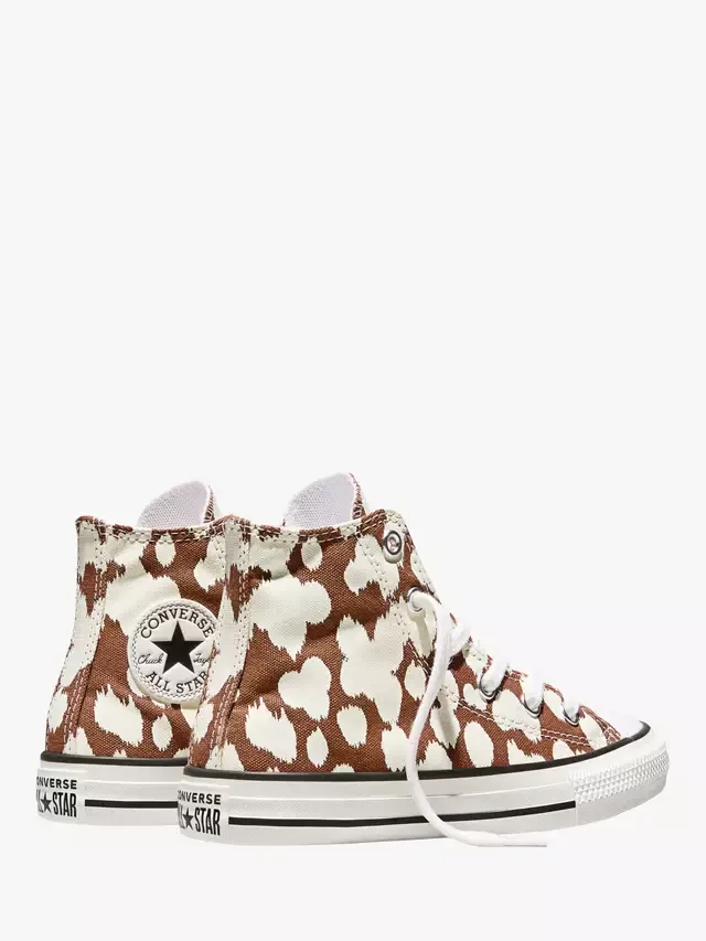 Детские кроссовки Chuck Taylor All Star с анималистическим принтом, коричнево-бежевые Converse — фото 4
