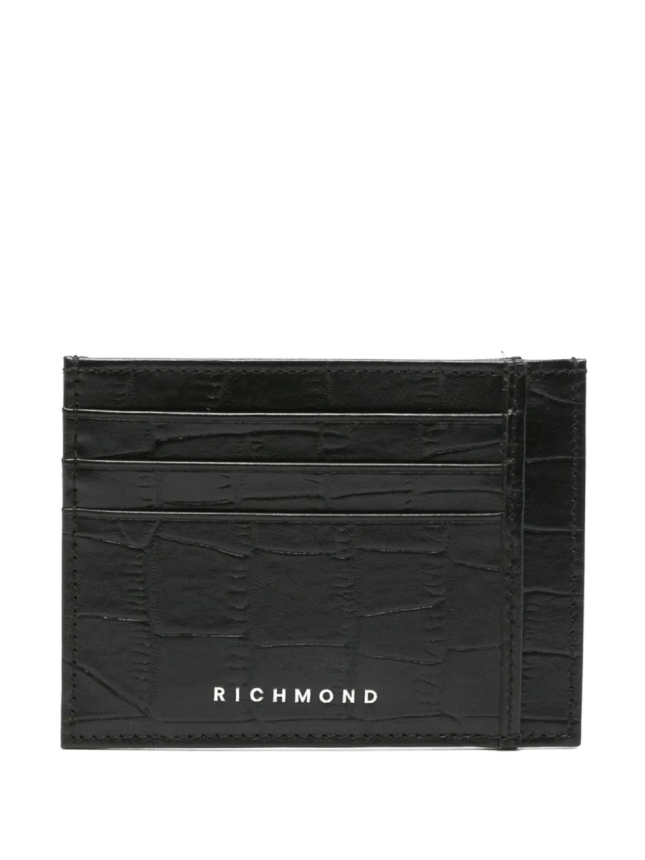

Визитница с тиснением под крокодила от Джона Ричмонда John Richmond, черный
