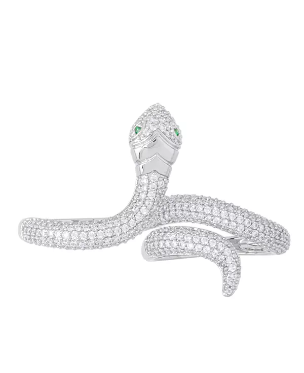 

Кольцо на два пальца в форме змеи из кубического циркония на серебряной пластине Macy'S, silver