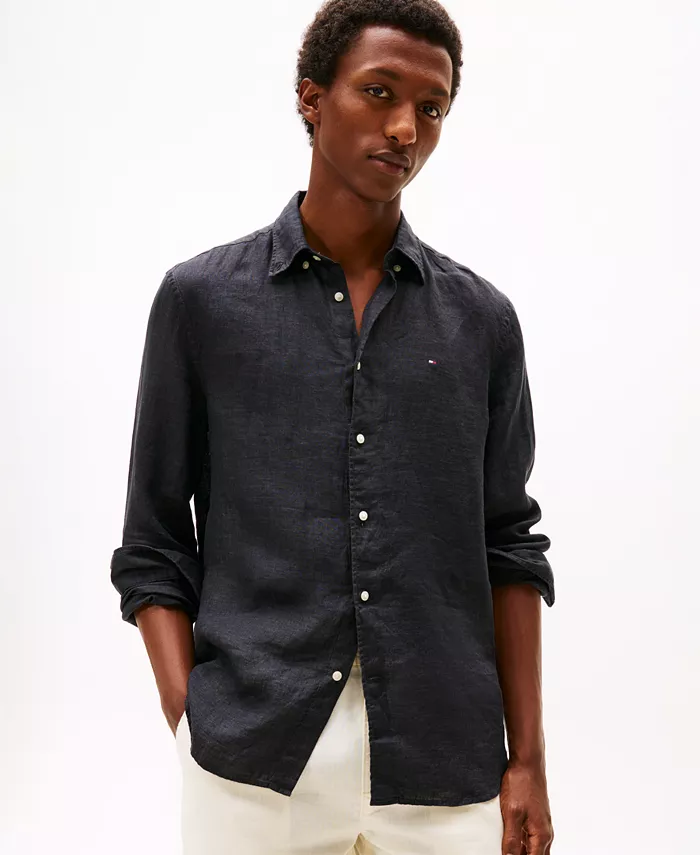 

Мужская рубашка на пуговицах с длинными рукавами Tommy Hilfiger, черный