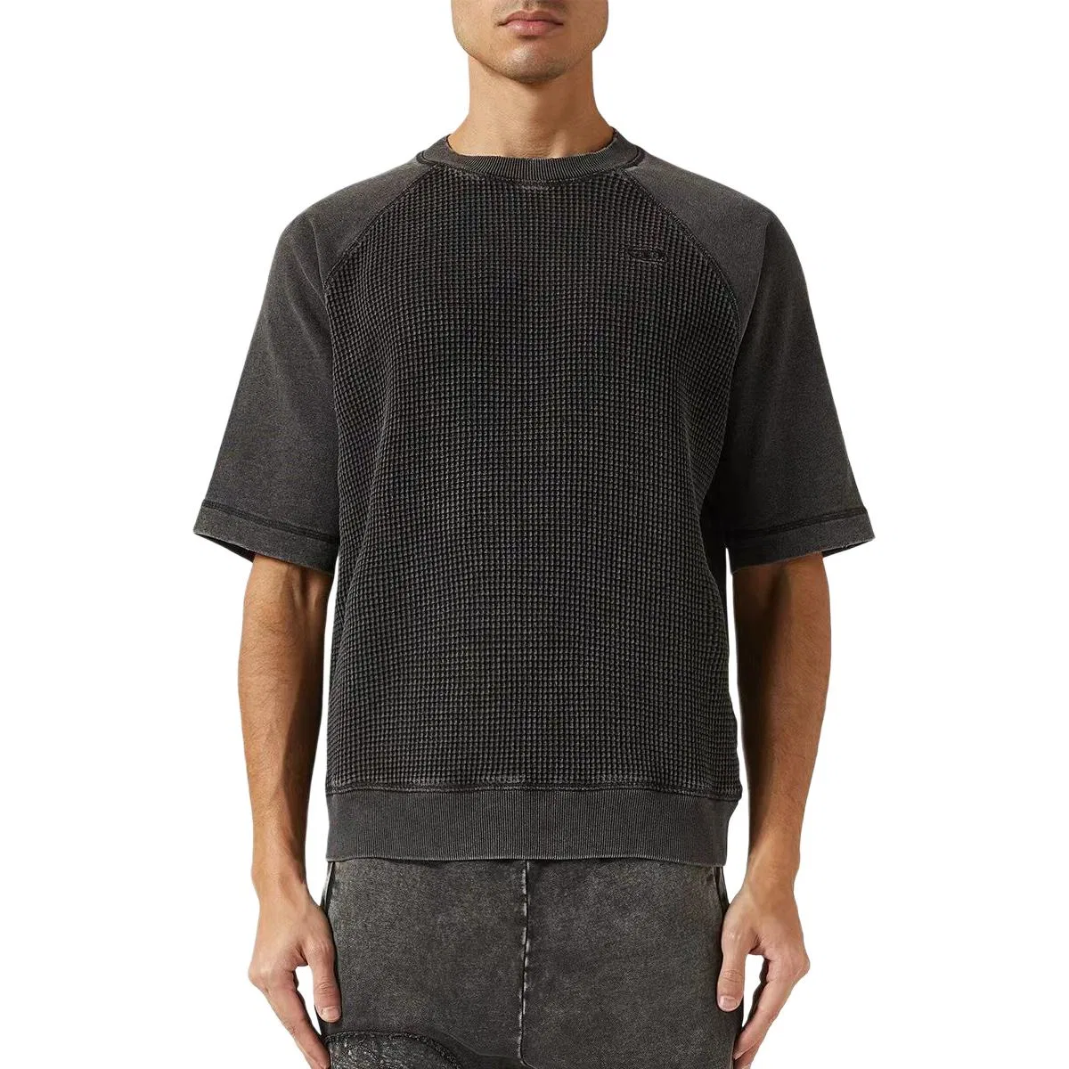 Футболка мужская black, с круглым вырезом, тонкая DIESEL