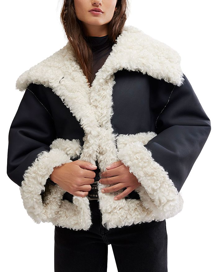 

Куртка Kiki из искусственной кожи Sherpa Free People, черный