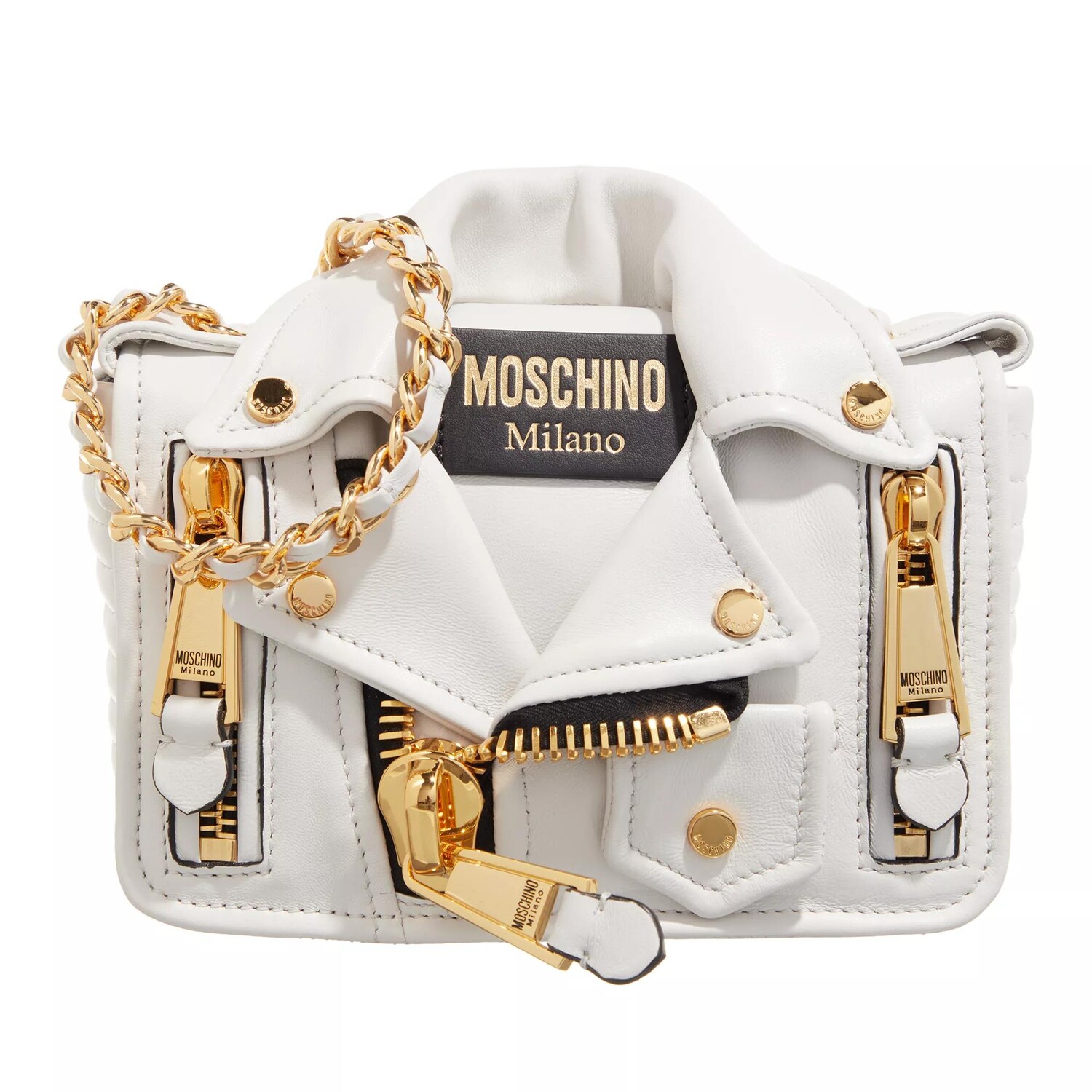

Байкерская сумка через плечо Moschino, белый