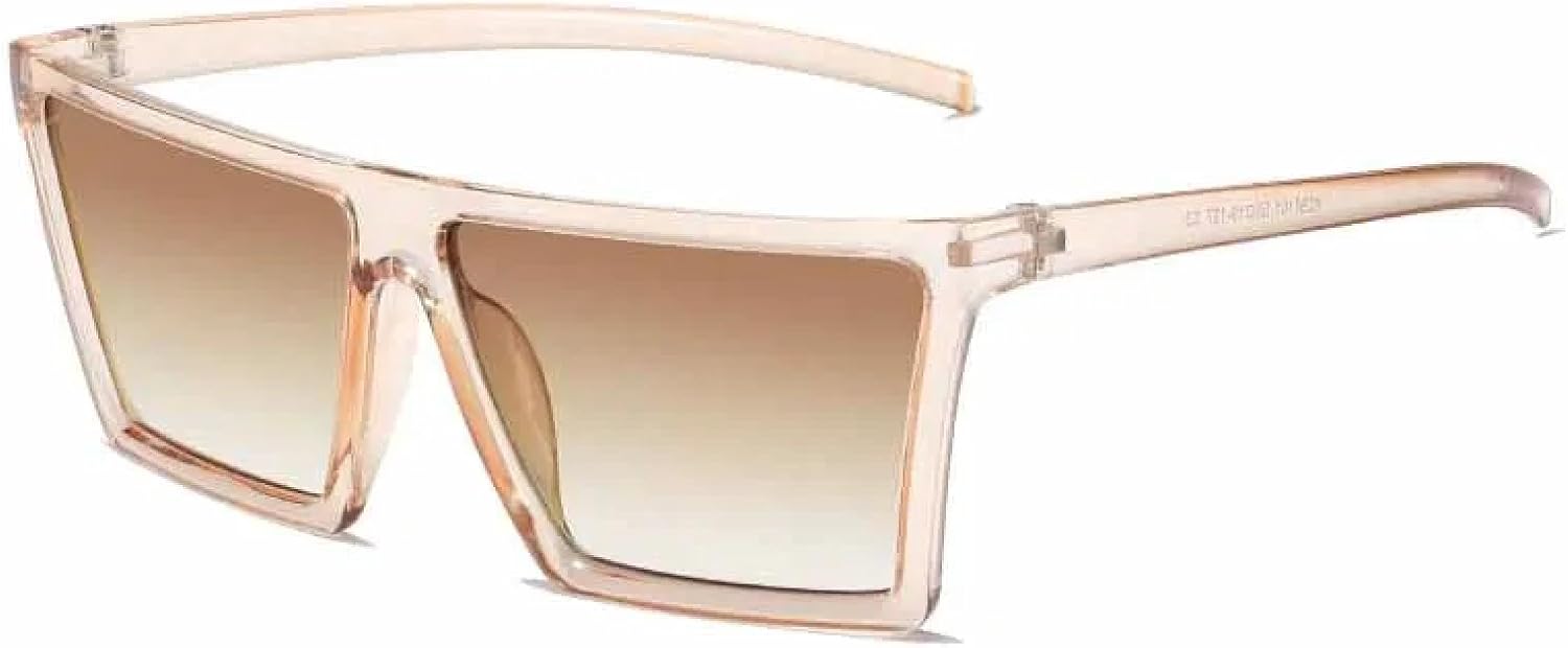 

Винтажные большие солнцезащитные очки с интегрированными линзами для женщин, роскошные солнцезащитные очки для отдыха на природе и на пляже, защита от УФ-излучения UV400 TKKTLLT, Tea Gradient Tea