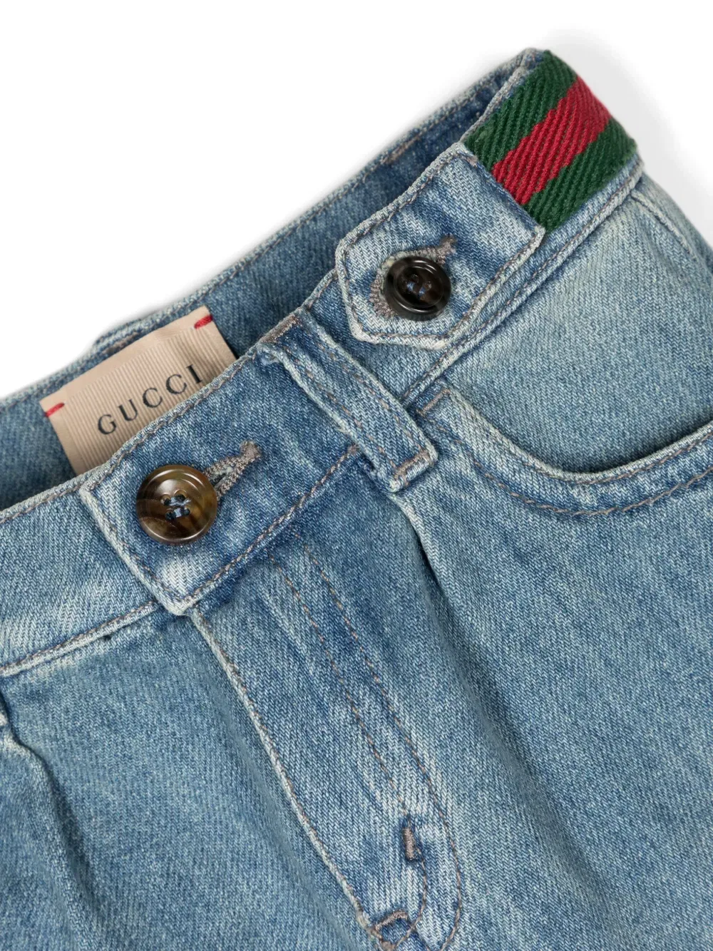 Джинсовые шорты Web-Detail Gucci Kids, синий — фото 3