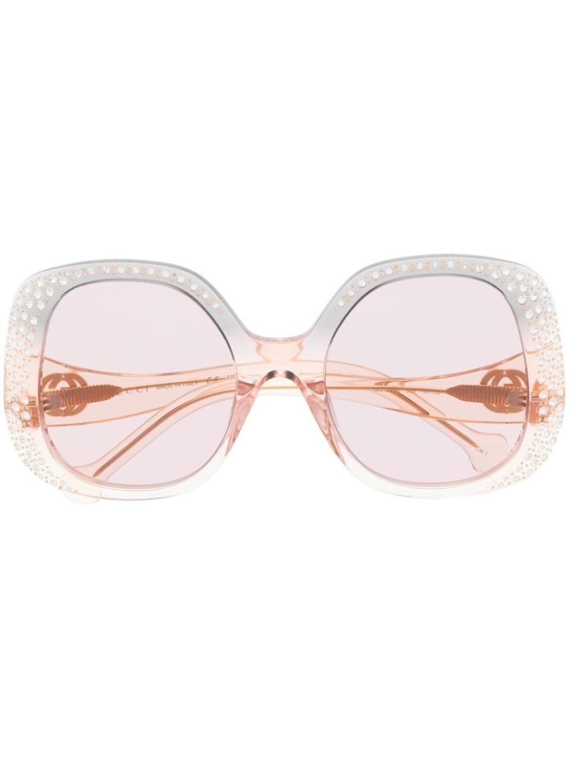 

Gucci Eyewear солнцезащитные очки в квадратной оправе с кристаллами, желтый