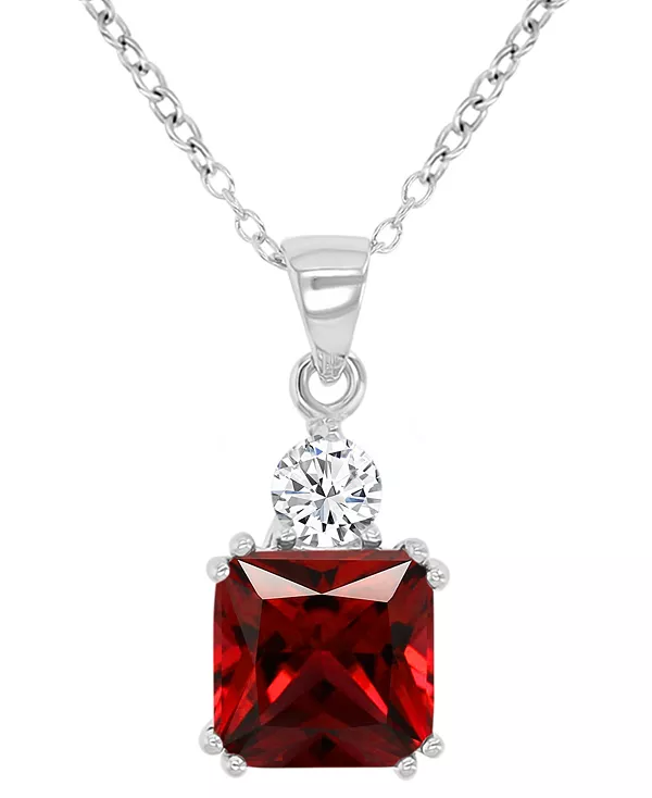 

Ожерелье с подвеской 18 дюймов из стерлингового серебра с синими и белыми кубическими цирконами Macy'S, ruby