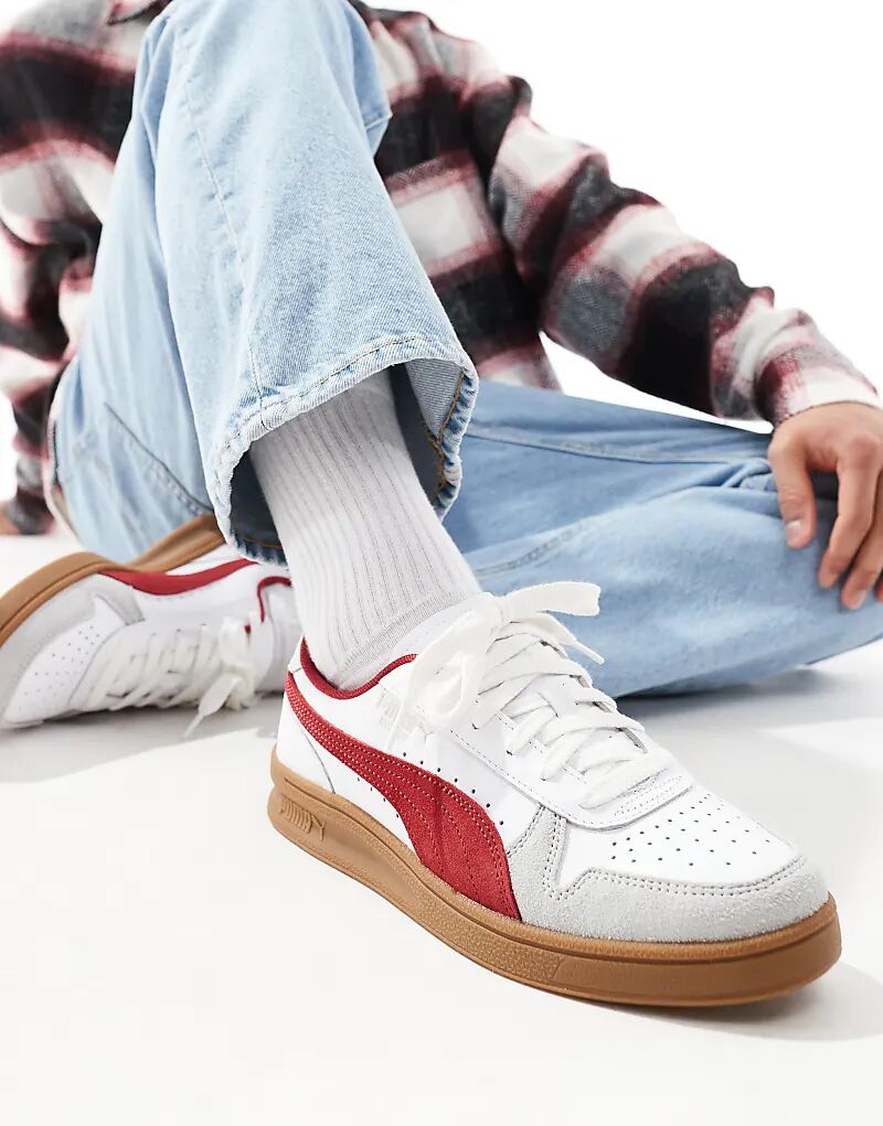 

Кроссовки PUMA Indoor белого и красного цвета