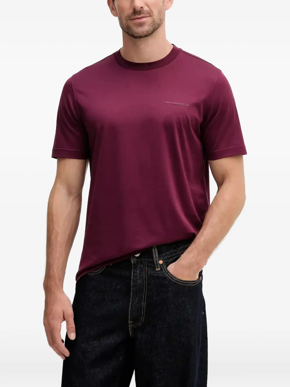 

Футболка с круглым вырезом и логотипом Karl Lagerfeld, красный