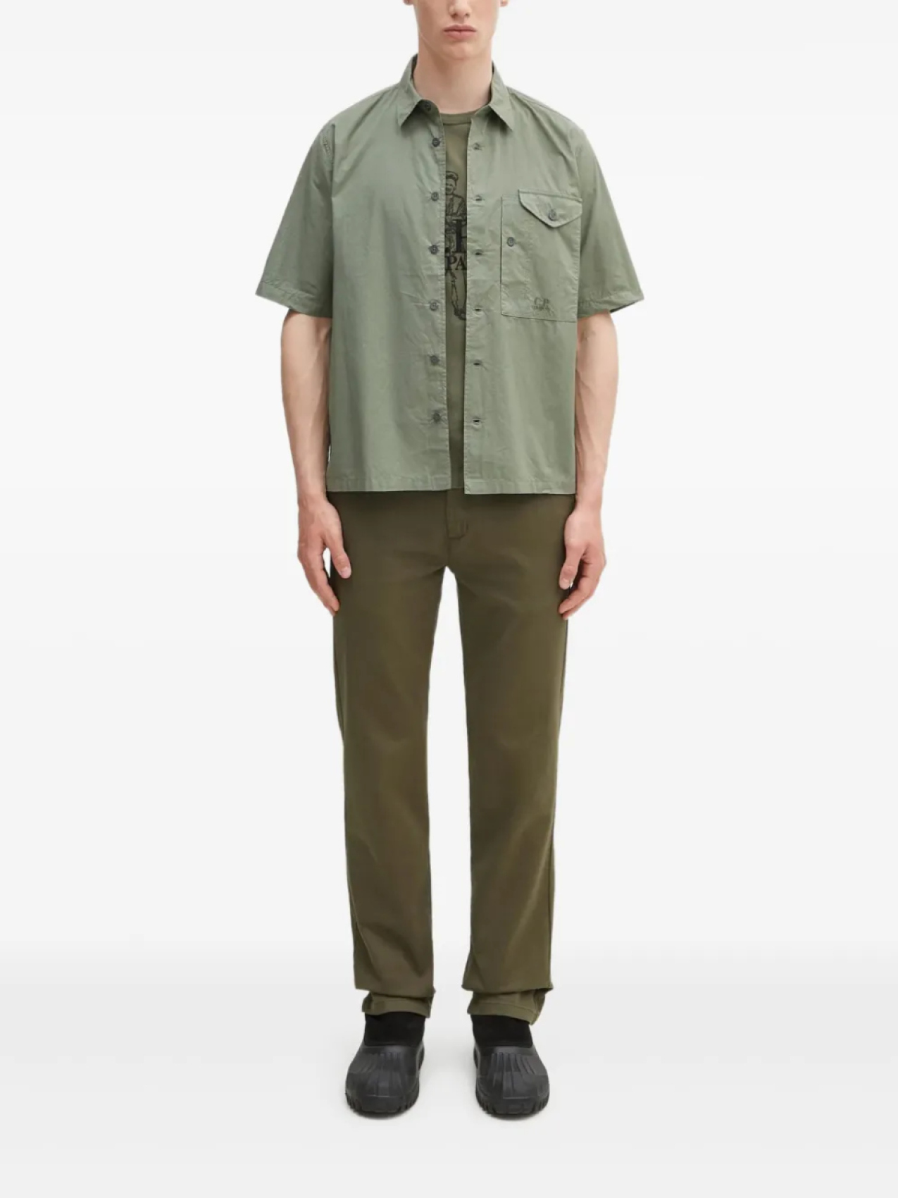 

Рубашка с коротким рукавом и карманом CP Company C.P. Company, зеленый