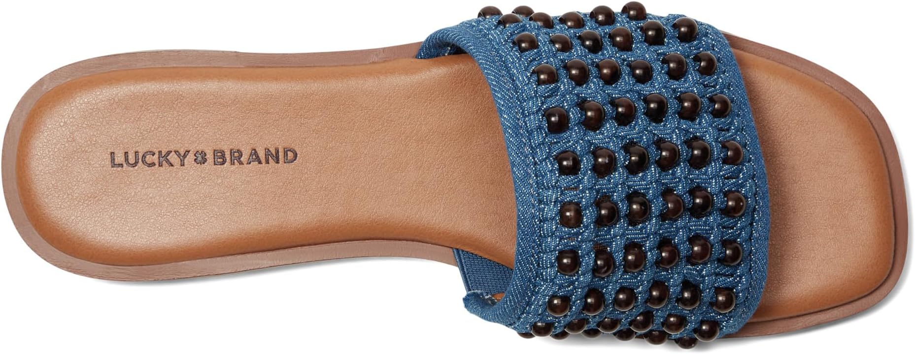 Сандалии Lucky Brand Gidya Beaded Flat Sandals, цвет Medium/Brown — фото 2
