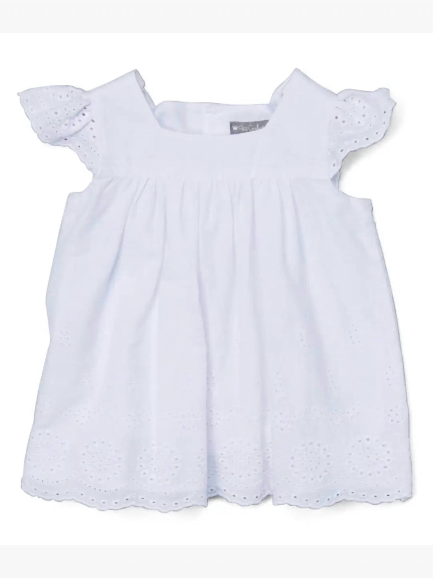 

Туника с люверсами для малышей белого цвета Petit Confection