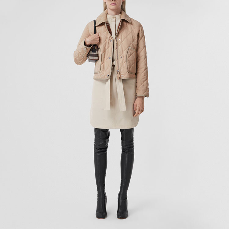 Пальто укороченное Burberry желто-коричневый — фото 3