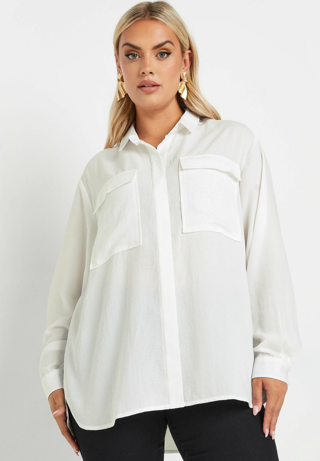 

Блузка на пуговицах Yours Clothing, белый