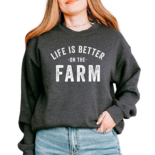 

Свитшот Life is better on the farm Simply Sage Market, Dark Heather