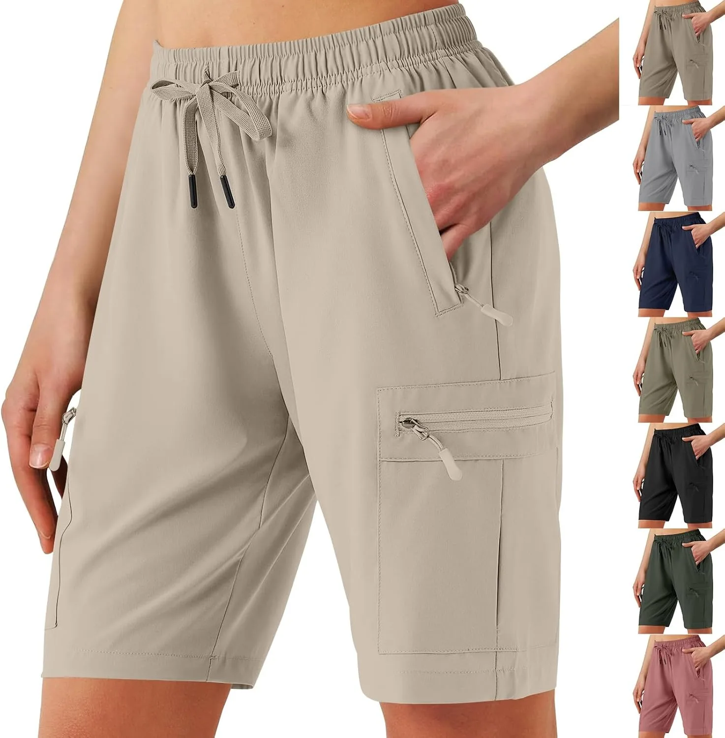 

Беговые шорты для женщин Quick Dry с карманами на молнии Elneeya