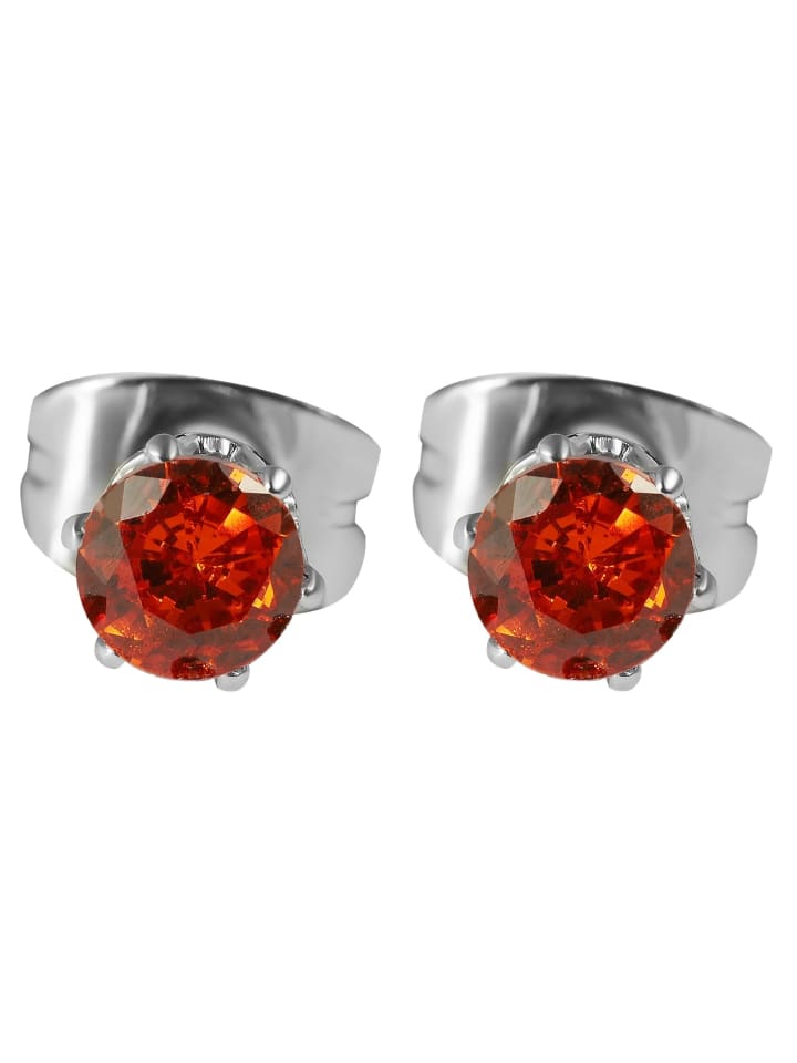 

Adeliás Женские серьги - серьги-гвоздики из нержавеющей стали с кубическим цирконием в серебряной оправе