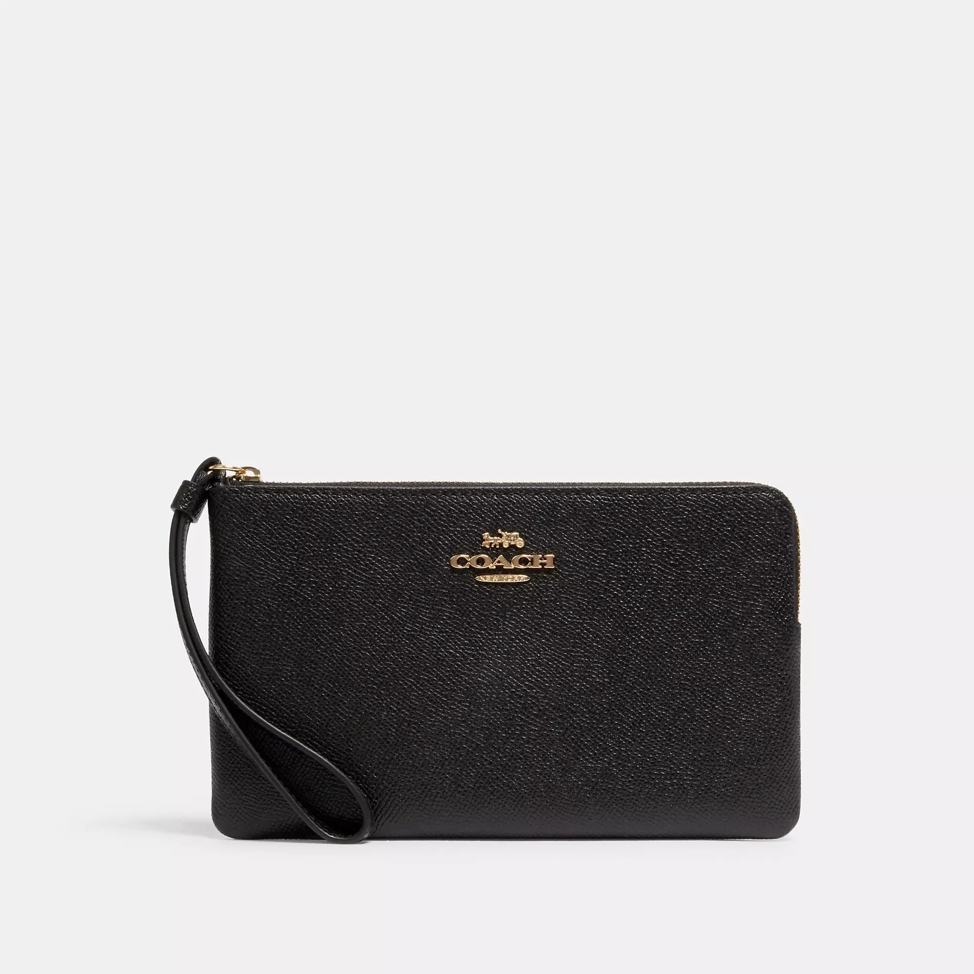 

Coach Outlet Большой угловой наручный кошелек на молнии, золотой/черный