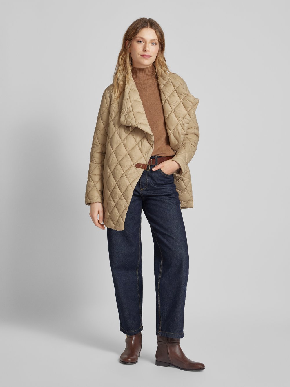

Стеганая куртка с застежкой на булавку Lauren Ralph Lauren, бежевый