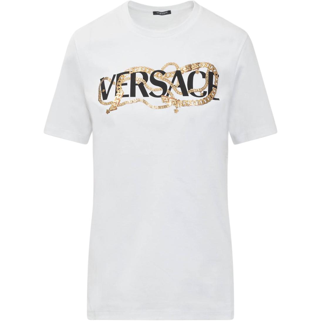 

VERSACE SS22 Обычная женская футболка белого цвета